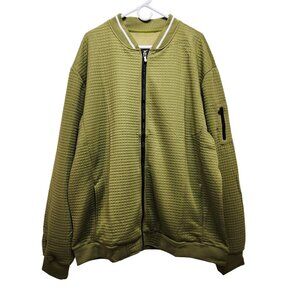 Savkoov Mens Lightweight Olive Green Quilted Jacket Size 5XL Front Zip